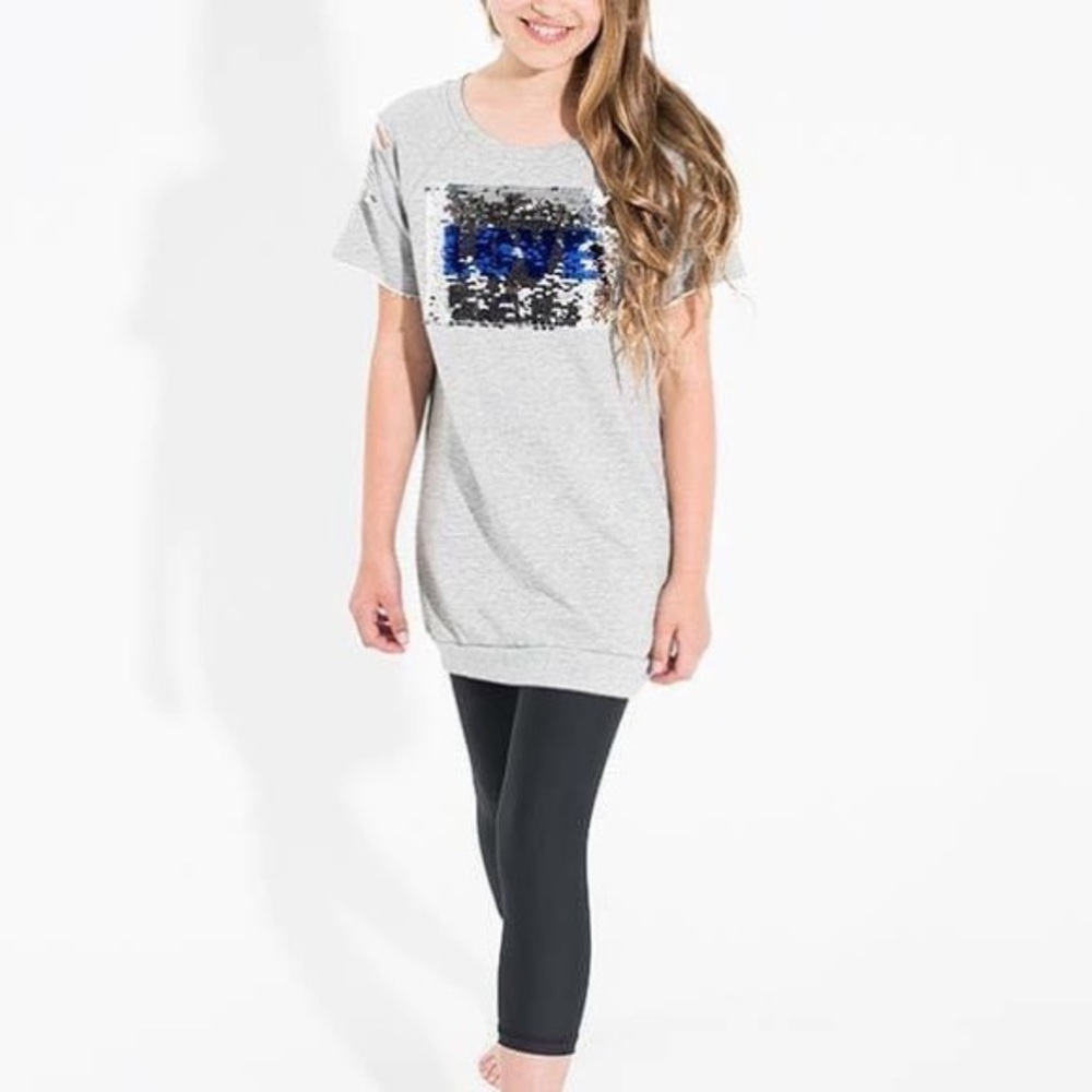 Girls Hayden Grey Flip Sweater Size 11/12 NEW